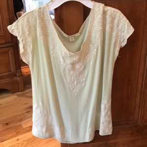 Miami green embroidered top